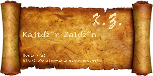 Kajtár Zalán névjegykártya